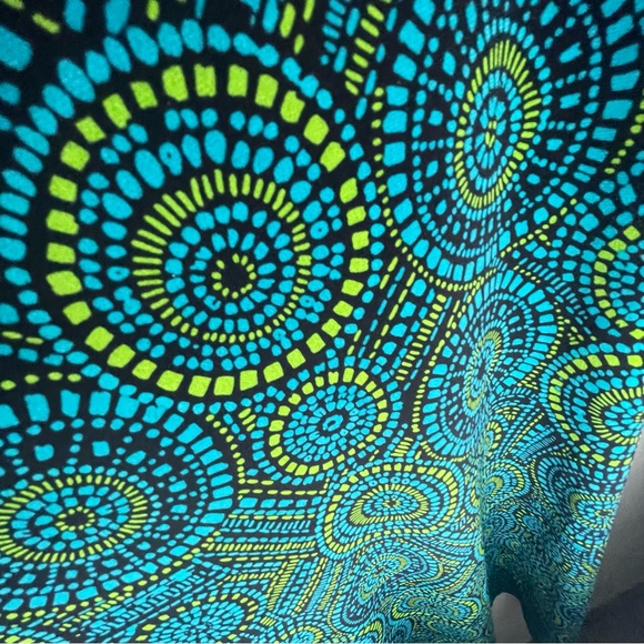 Wrap Dress Modern Psychedelic London Times Rayon / Size 10 - Picture 3 of 4